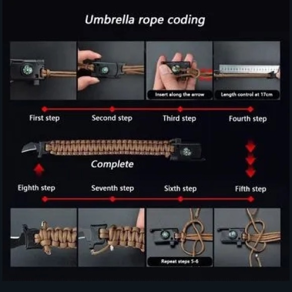 Get it for him Bracelet Multi Functional 1 Camouflage. 1 Blk.1 Blu or 1 Grn - Picture 10 of 10